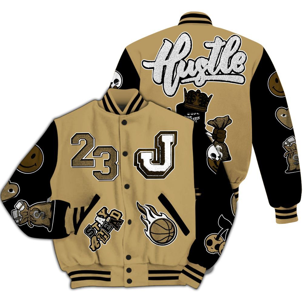 Varsity Jacket To Match Black LD 1000 - Hustles Money Number 23 All Over Print