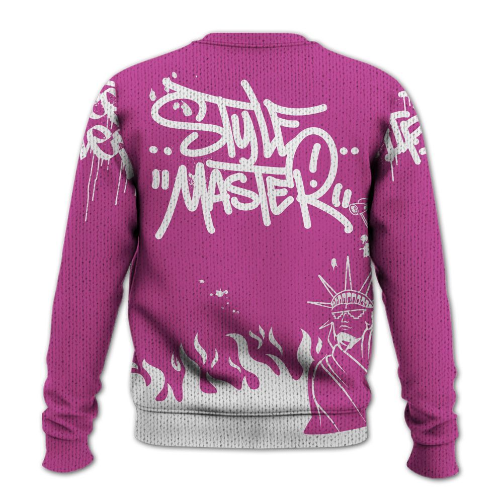 Knitted Sweater To Match Dunk Low Active Fuchsia - Graphic Fck Around Find Out