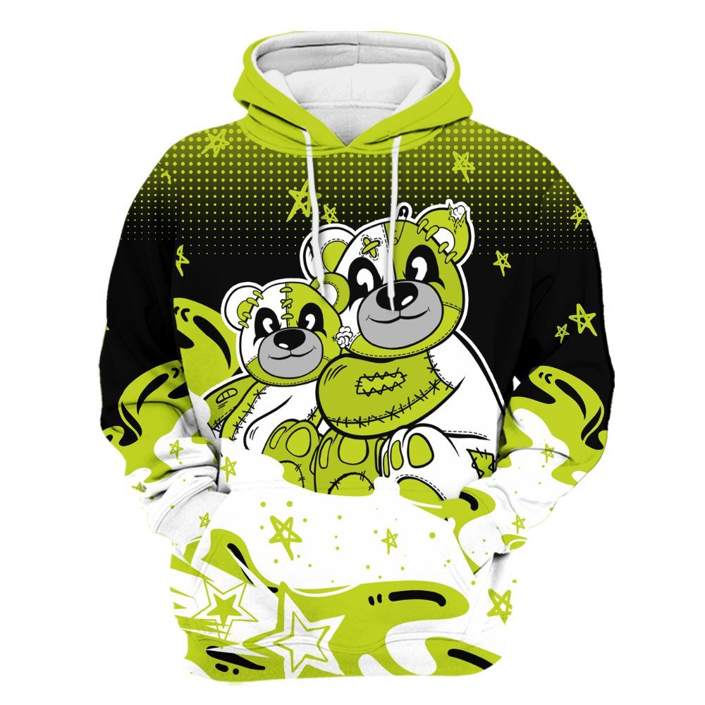 Hoodie To Match Bright Cactus 13s - Sincere Fondness Bear Stars All Over Print