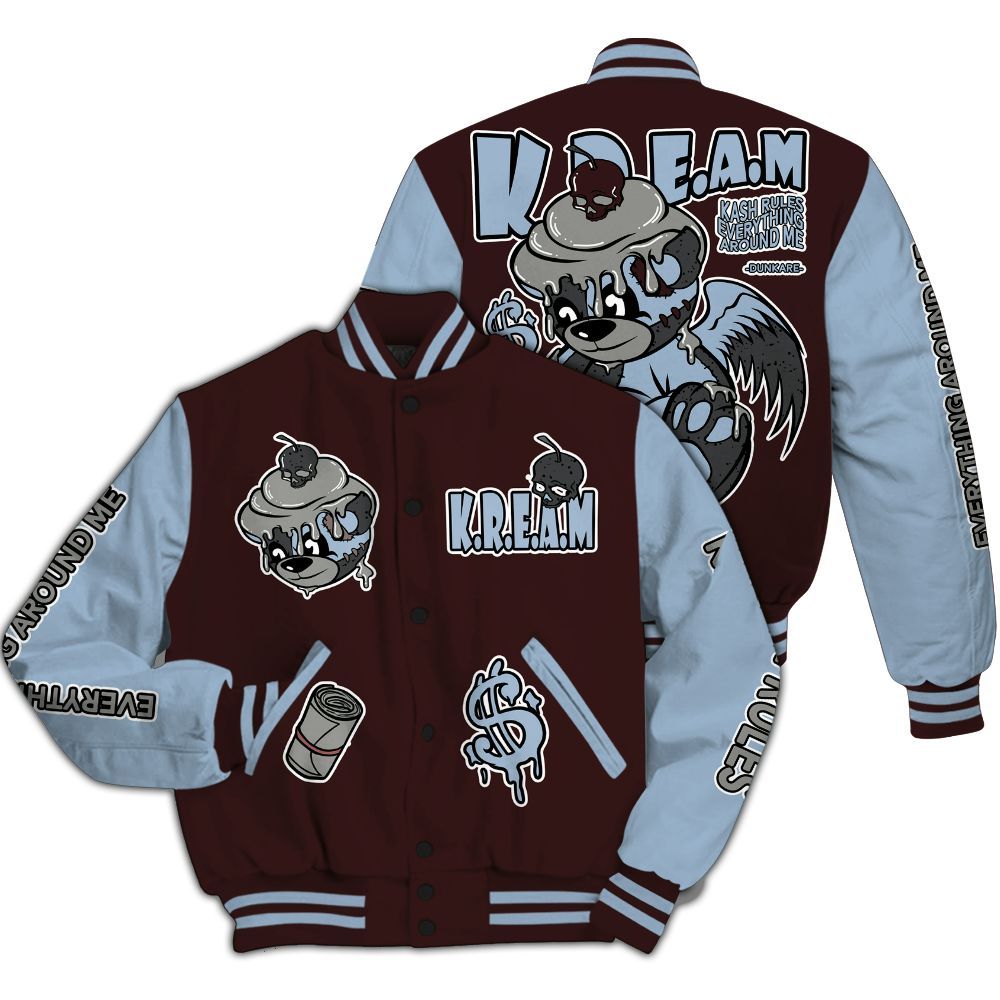 Varsity Jacket To Match Burgundy 5s - Loot Bear All Over Print