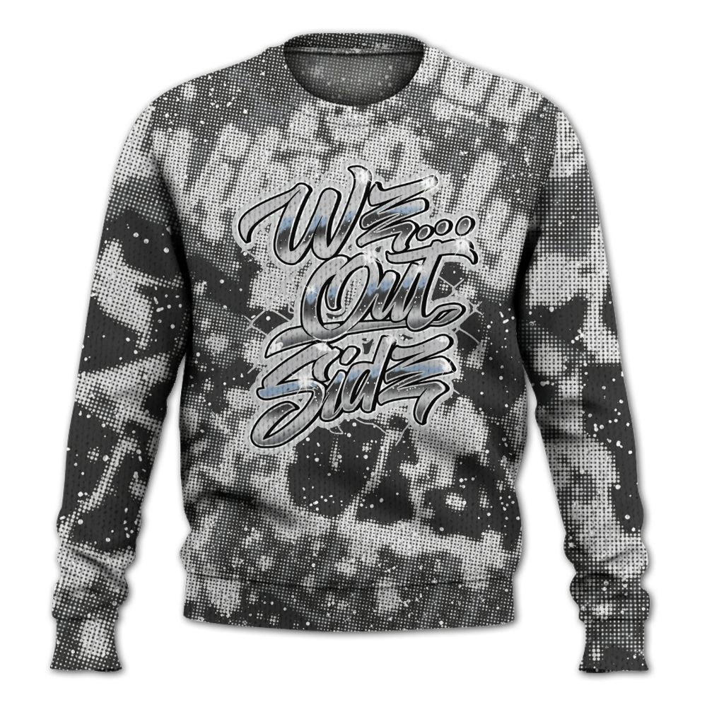 Knitted Sweater To Match Reverse Black White 6s - We OutSider Graphic Street
