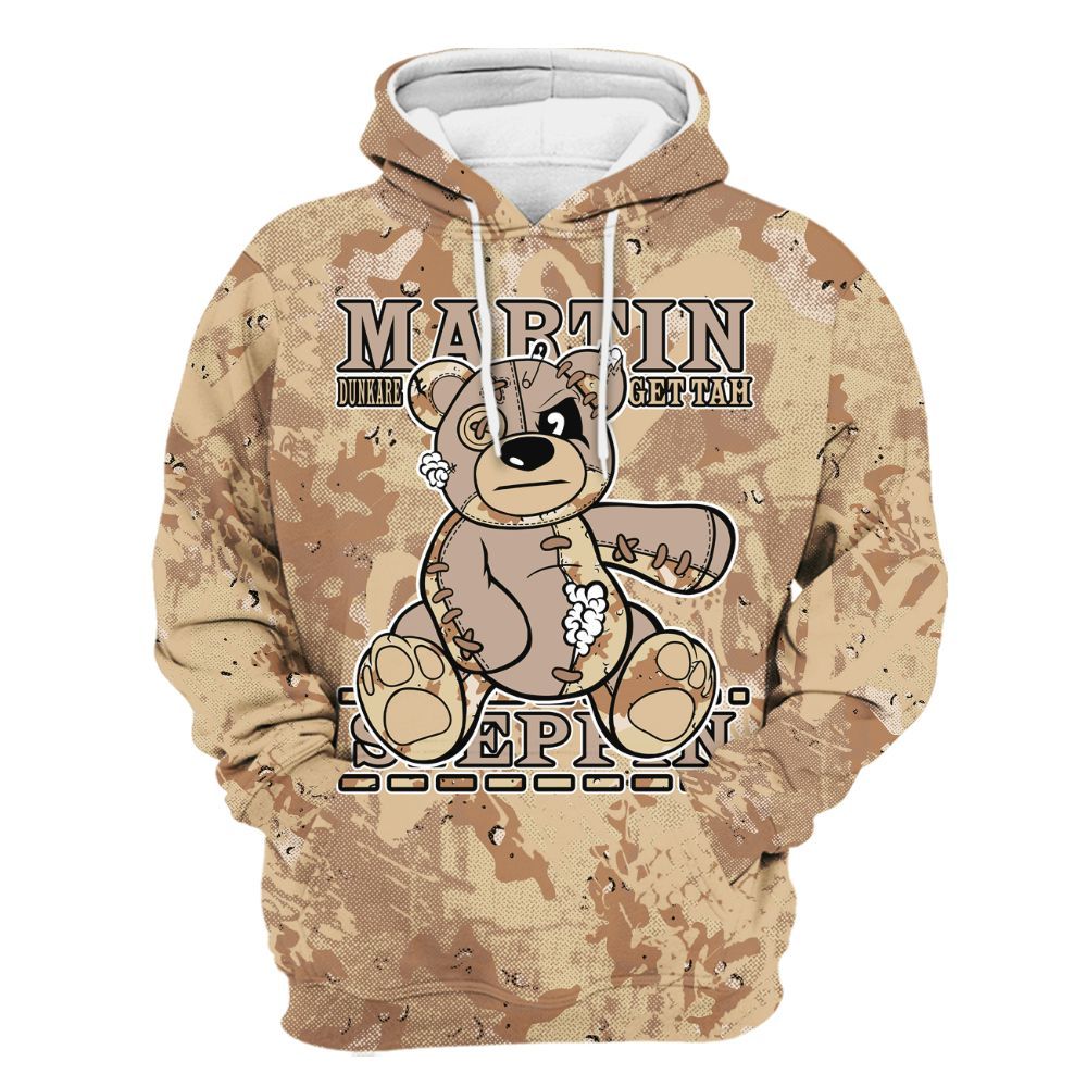 Hoodie To Match Desert Camo 3s - Tah Steppin Bear Heart Grunge All Over Print