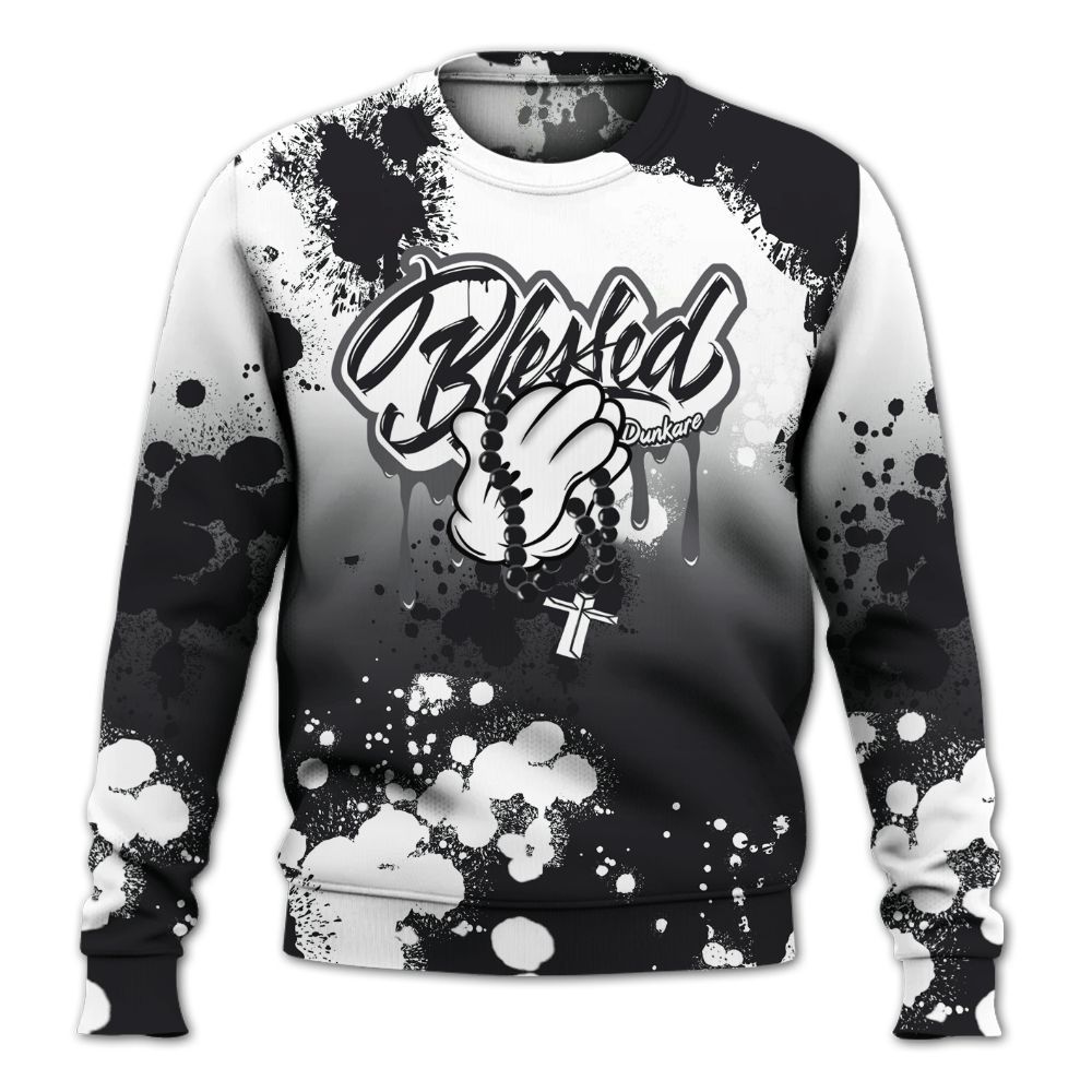 Sweatshirt To Match White Thunder 4s - God Blessed Dripping All Over Print