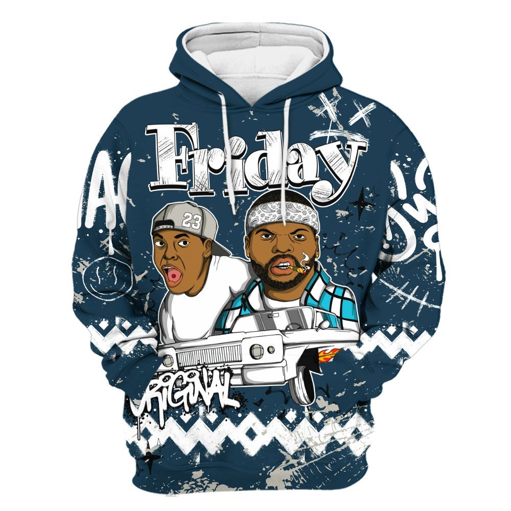Hoodie To Match Air Navy Baltic Blue - Friday Sneaker Crayon All Over Print