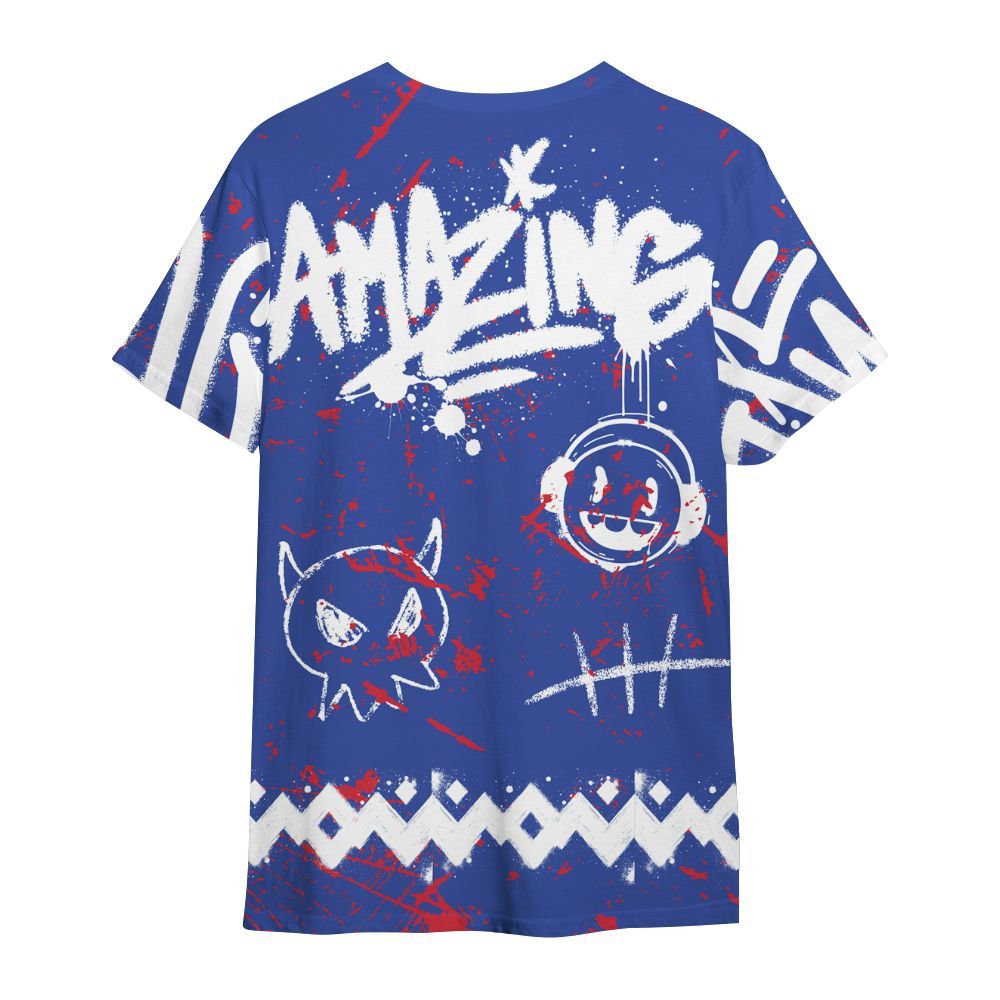 Shirt To Match Air Griffey Max USA Red White Blue 1s - Friday Sneaker Crayon All Over Print