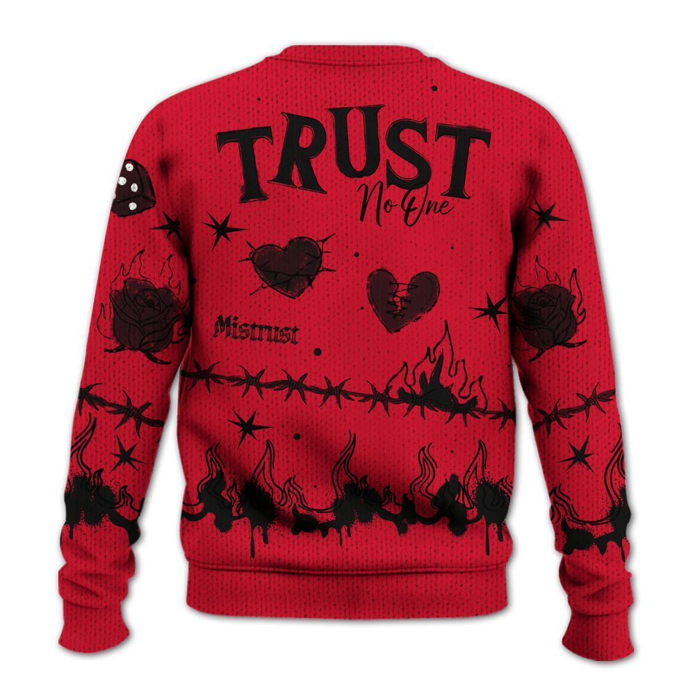 Knitted Sweater To Match Air Max Sunder Gore Tex Fire Red - Trust No One Snake-Bite Doodle Crayon