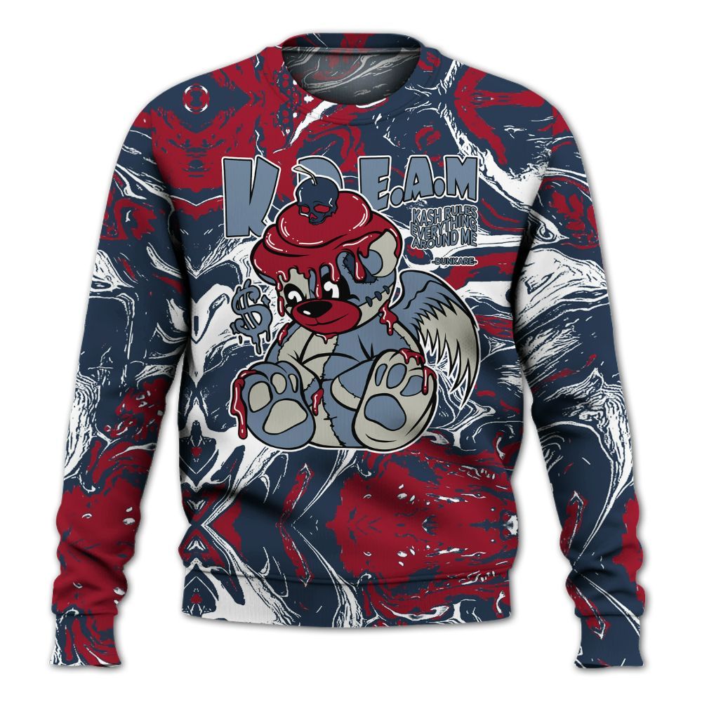 Sweatshirt To Match Navy Blue 2024 6s - Loot Bear Liquid All Over Print
