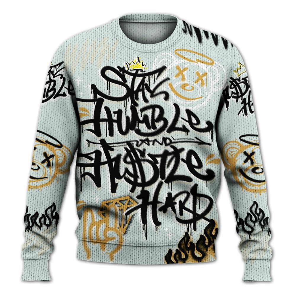 Knitted Sweater To Match Pure Platinum 4s - Humble Drip Streetwear Graffity