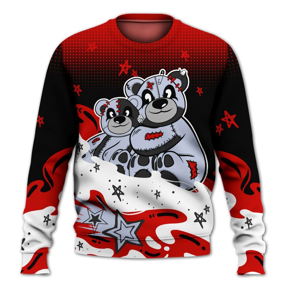 Sweatshirt To Match Fire Red 6s - Sincere Fondness Bear Stars All Over Print