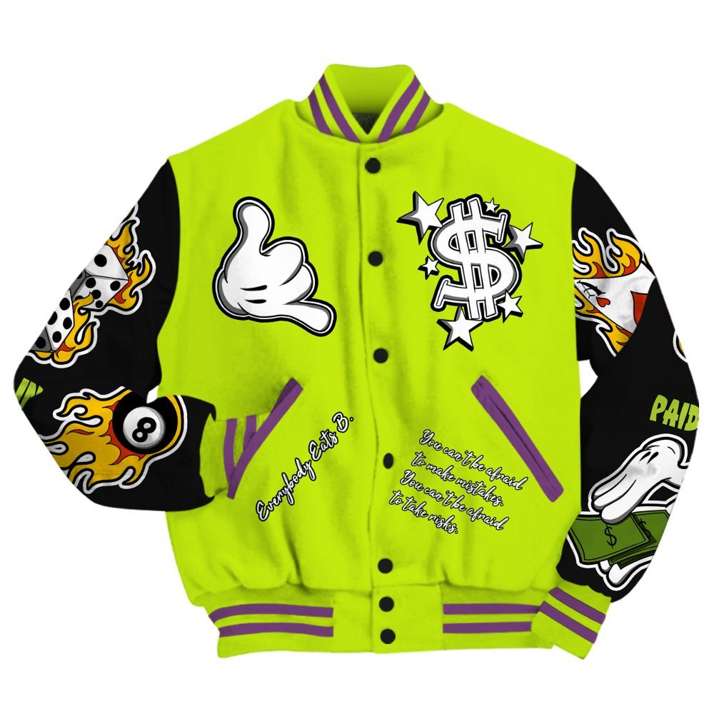 Varsity Jacket To Match GS Black Barely Volt 11s - Everybody Paid In Full Graphic All Over Print