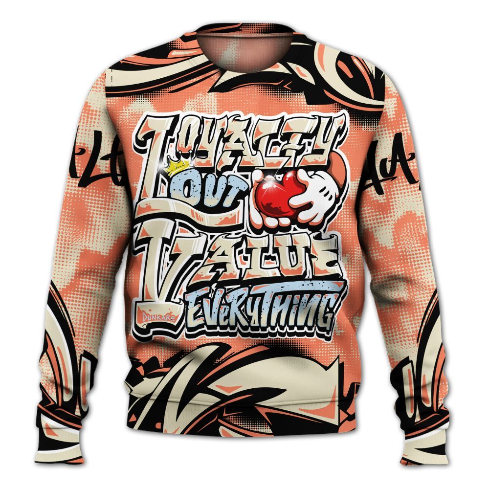 Sweatshirt To Match DJ Khaled Crimson Bliss 5s - Loyalty Out Value Graffiti All Over Print