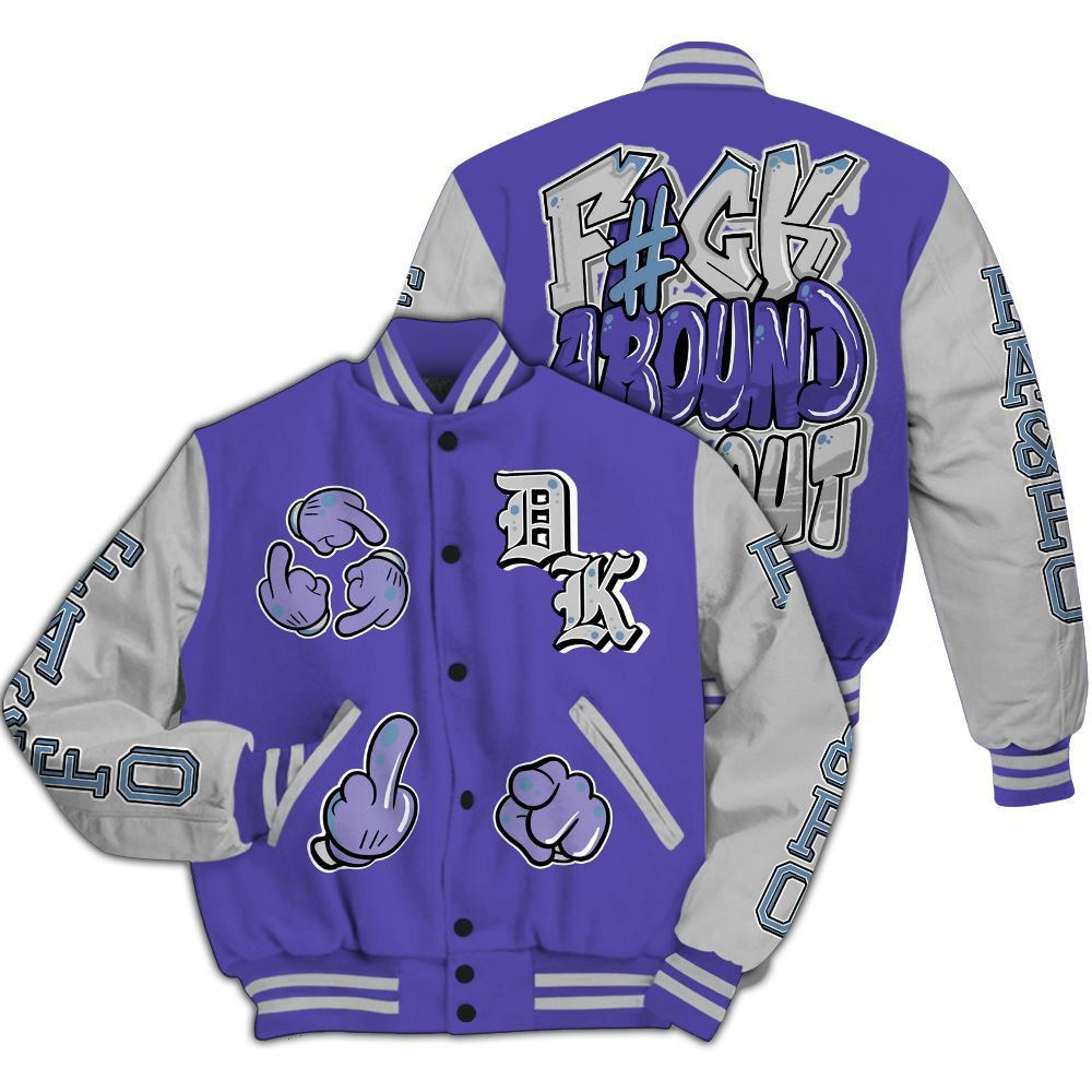 Varsity Jacket To Match Retro Concord 5s - F Around Find Out Graphic All Over Print