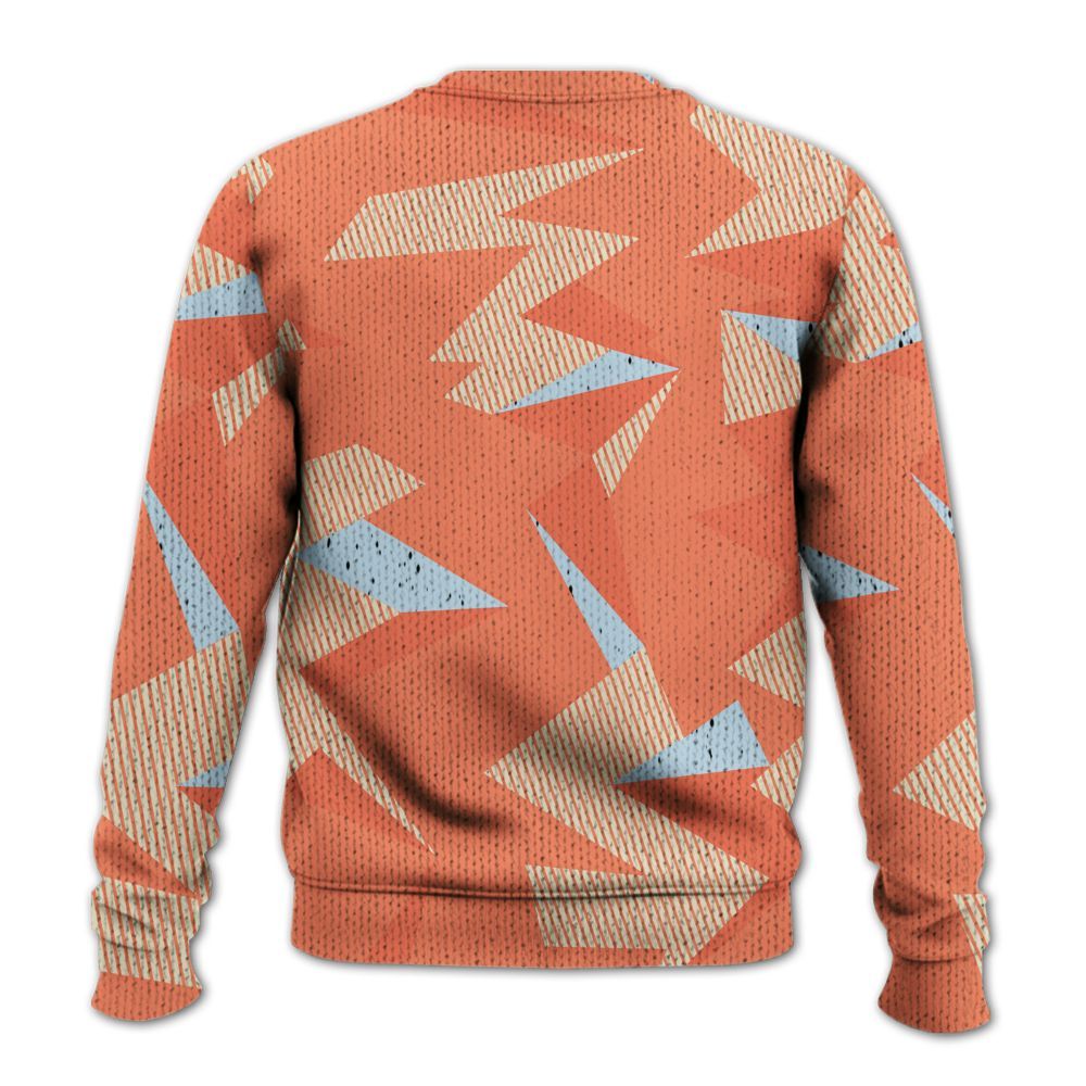 Knitted Sweater To Match DJ Khaled Crimson Bliss 5s - Geometric Camouflage Pattern