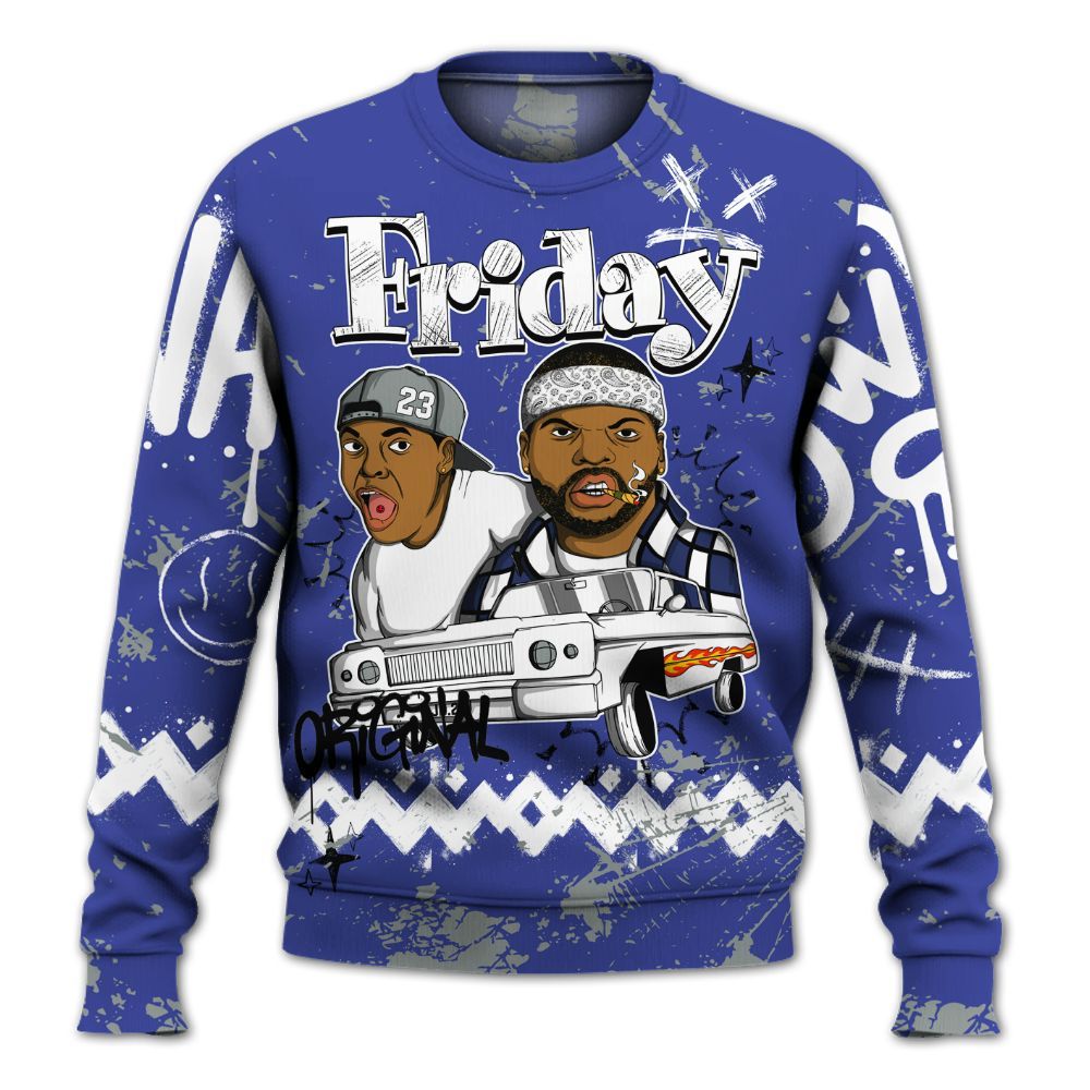Sweatshirt To Match Shox TL Royal - Friday Sneaker Crayon All Over Print