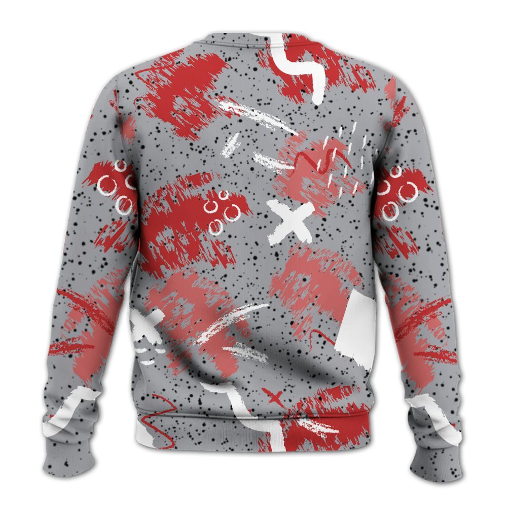 Sweatshirt To Match White Cement 4s - Hustle Grind Pray Retro All Over Print