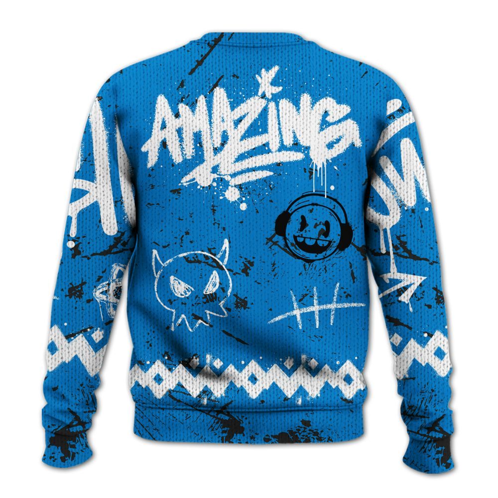 Sweater To Match High OG FragmentxULA White Black 1s - Friday Sneaker Crayon Graphic