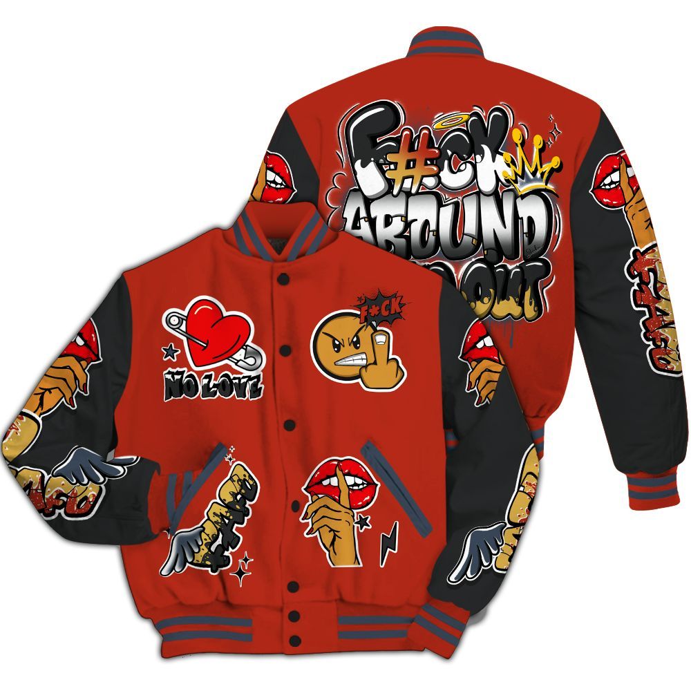 Varsity Jacket To Match Low Lucky Cat 1s - FK Around Find Out All Over Print