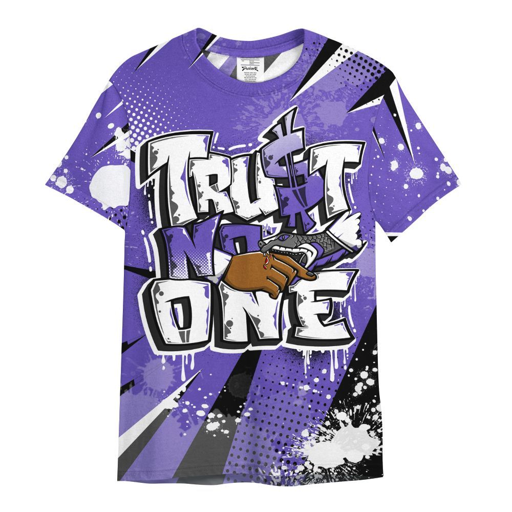 Shirt To Match Field Purple 12s - Poly Trust No One Dripping All Over Print