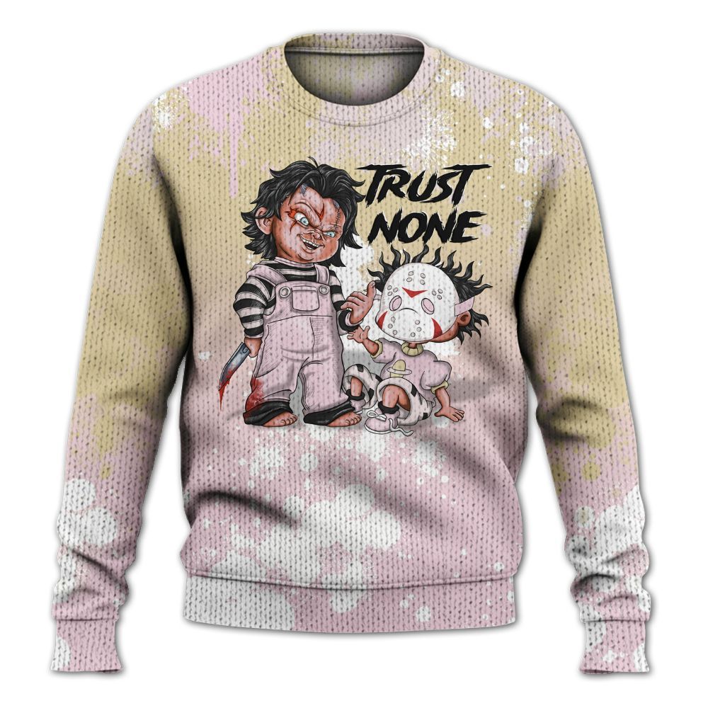 Sweater To Match Denim Iced Carmine 4s - Trust No One Scary Graphic