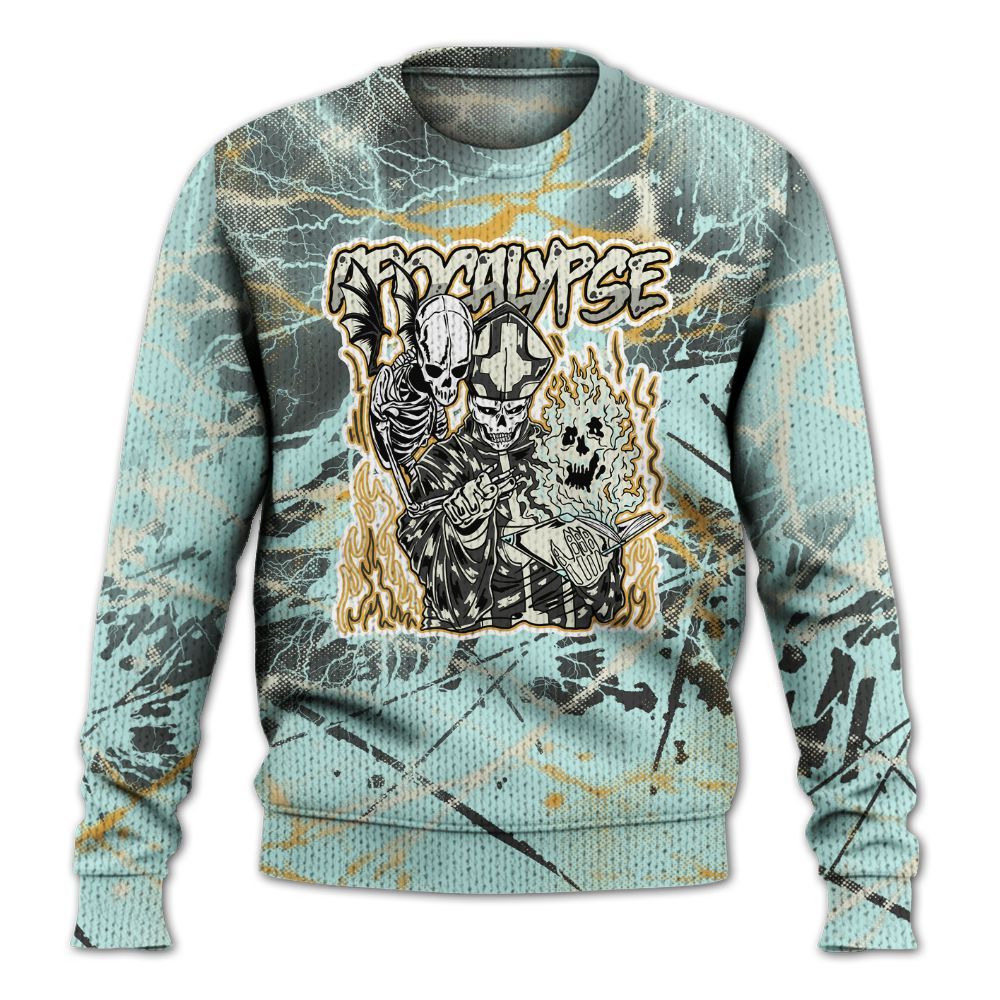 Knitted Sweater To Match Pure Platinum 4s - Apocalypse Skeleton Profound