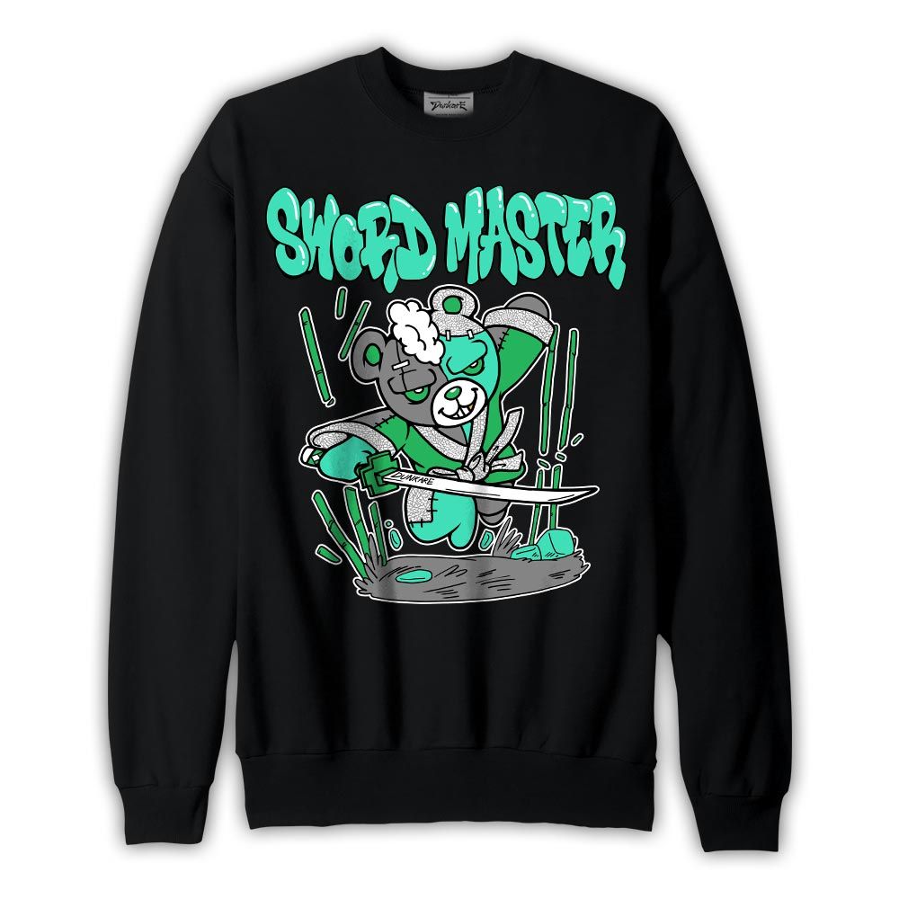Sweatshirt To match Black Green Glow 3s Sweatshirt - Sword Genius Hugz Graphic