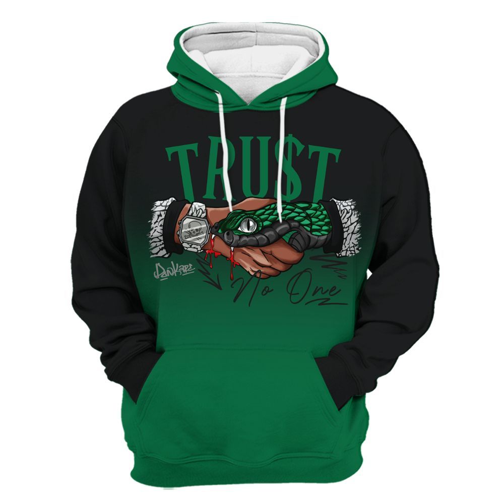 Hoodie To Match Pine Green 3s - Snake Trust No One Drip All Over Print