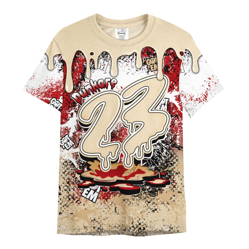 Shirt To Match Dunk Low Strawberry Waffle - Dripping 23 Drip All Over Print