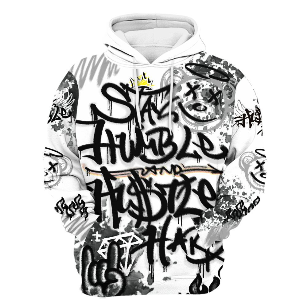 Hoodie To Match Low 85 Metallic Black 1s - Humble Drip Streetwear Graffity All Over Print
