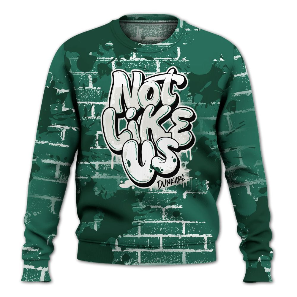 Sweatshirt To Match Oxidized Green 4s - None Like Us Graphic Brick Art All Over Print