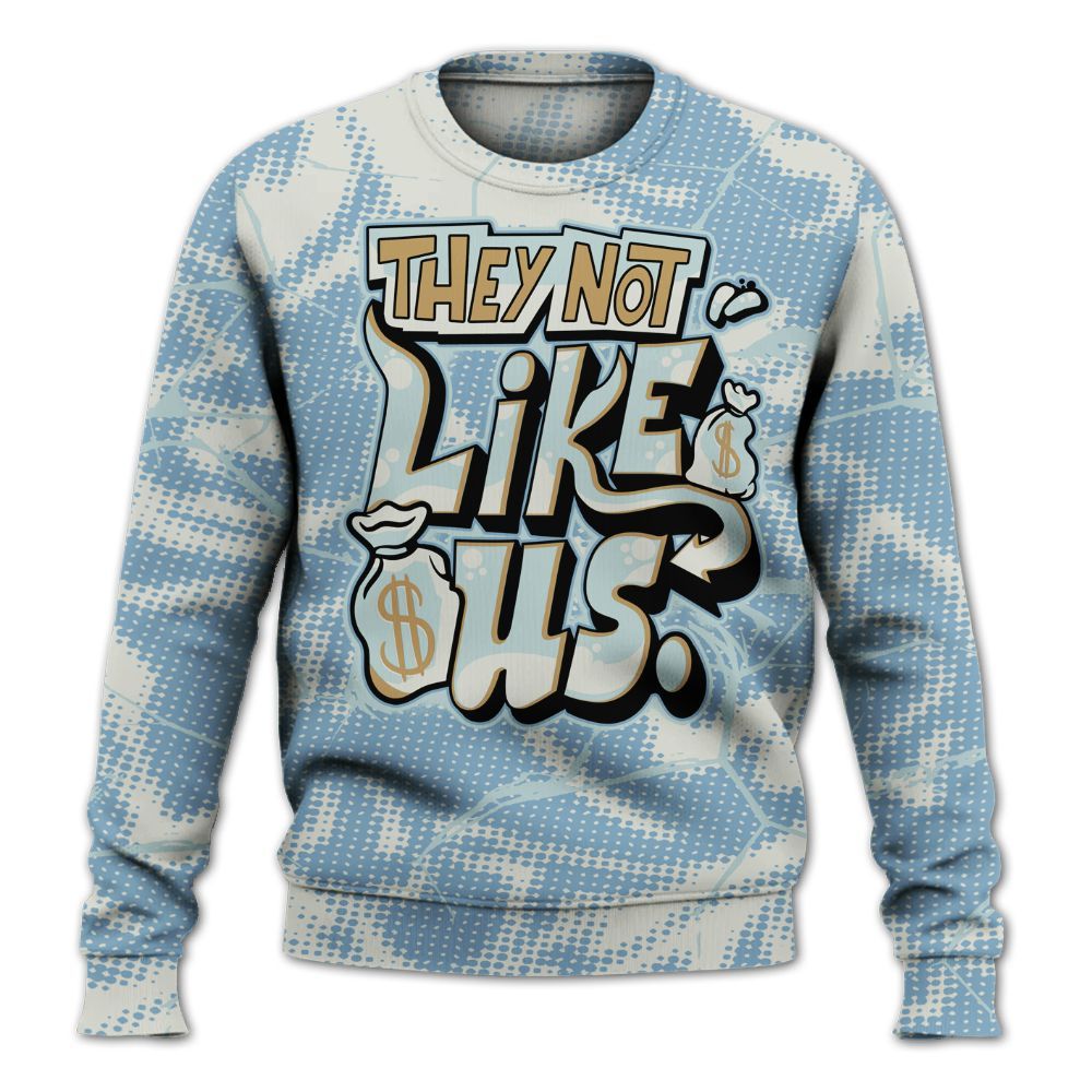 Sweatshirt To Match Denim Worn Blue 2025 4s - Dislike Us Crack All Over Print