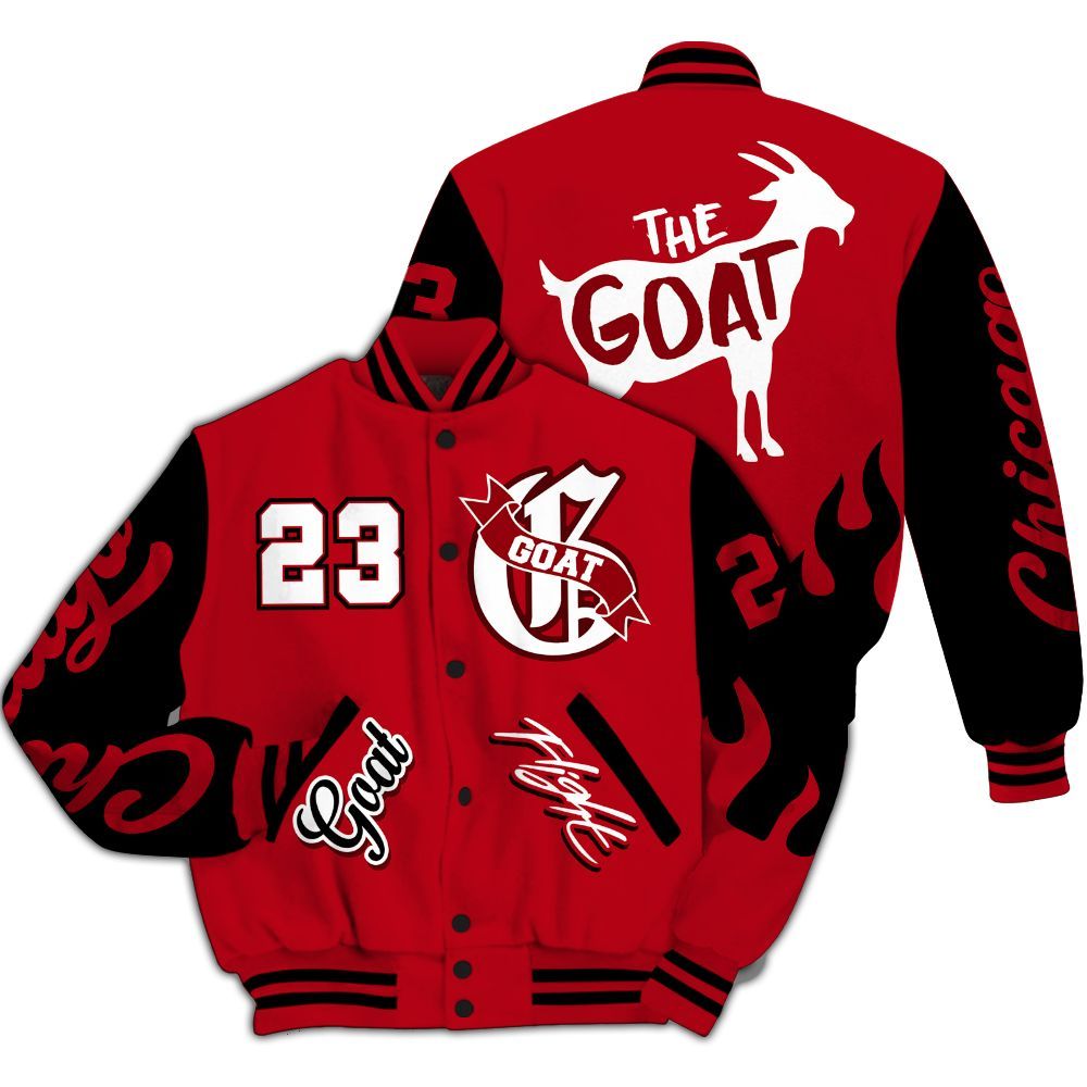 Varsity Jacket To Match Bred Velvet 11s - G.O.A.T Flight Streetwear Graphic All Over Print