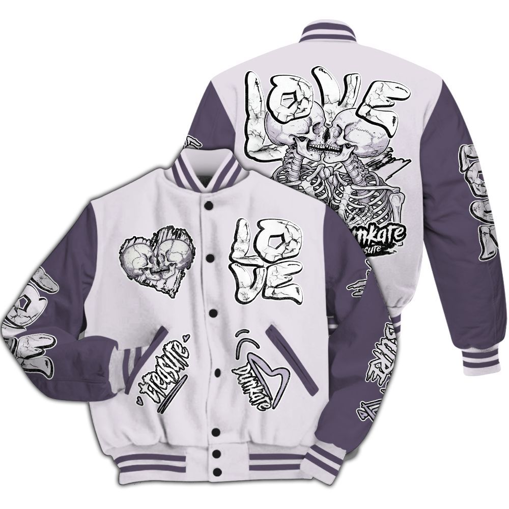 Varsity Jacket To Match Book 1 Lilac Bloom - Skull Bear All Over Print