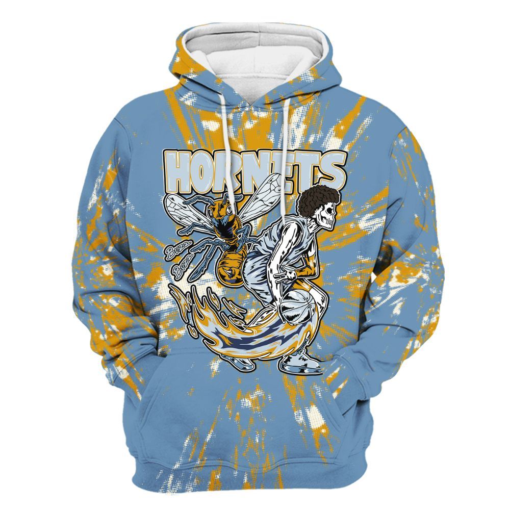 Hoodie To Match High OG First In Flight 1s - Hornets Skeleton Luxury All Over Print