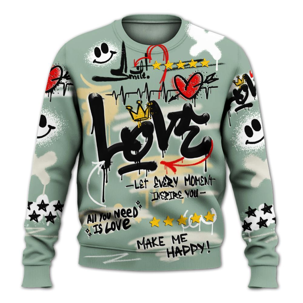 Sweatshirt To Match Joins Year Of The Snake 5s - Happy Love Beats Graffiti Streetwear All Over Print