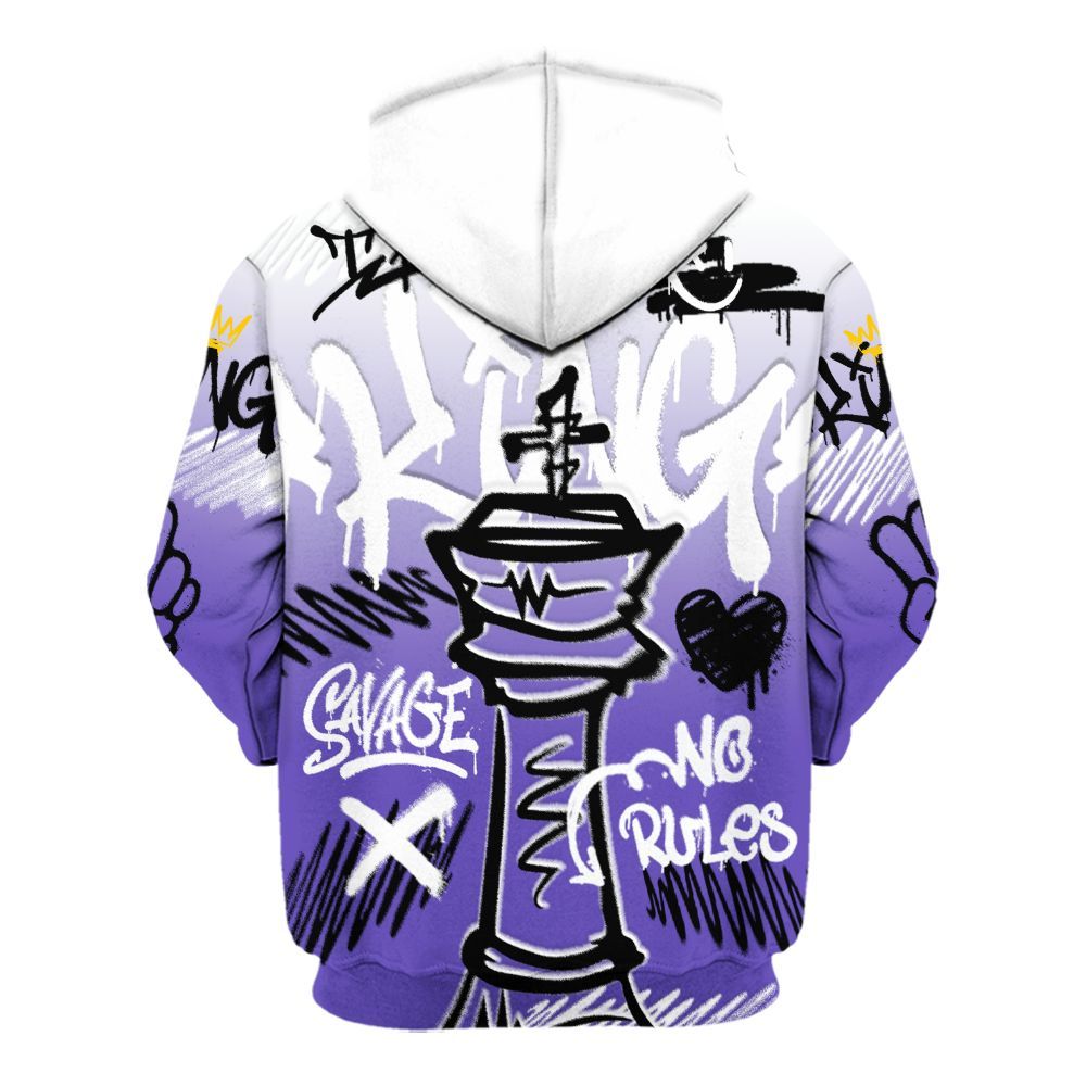 Hoodie To Match Field Purple 12s - Street King Chess Streetwear All Over Print