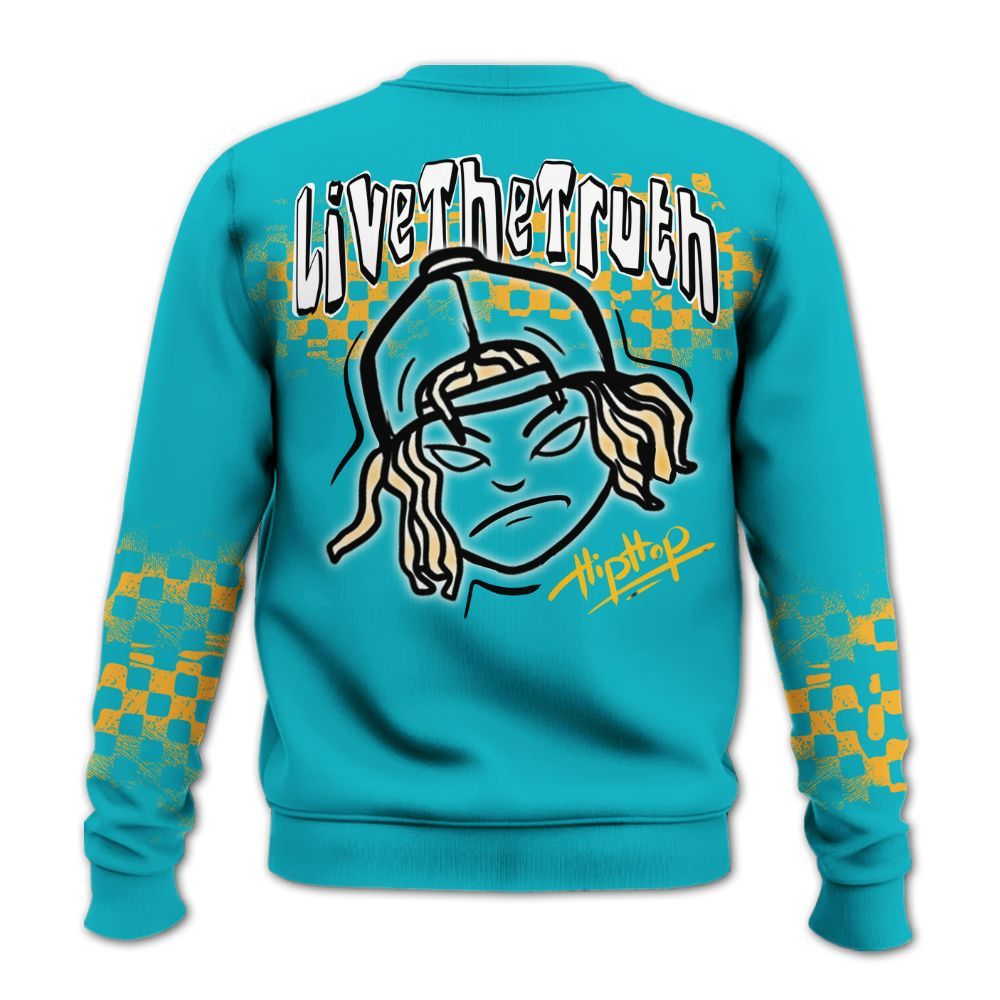 Sweatshirt To Match Retro Aqua 5s - Feel Life Street Style All Over Print