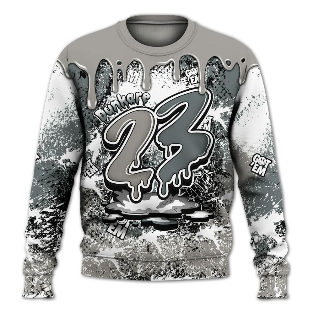 Sweatshirt To Match Cool Grey 9s - Dripping 23 Drip All Over Print