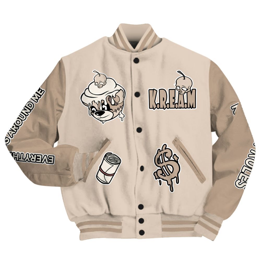 Varsity Jacket To Match Untouchable And Moments Cream - Loot Bear All Over Print