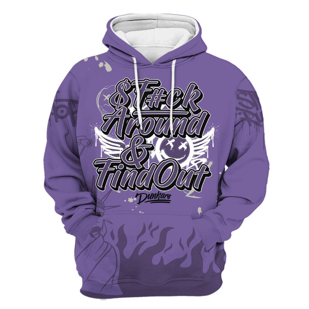 Hoodie To Match Dunk Low Black Raspberry - Graphic Fck Around Find Out All Over Print