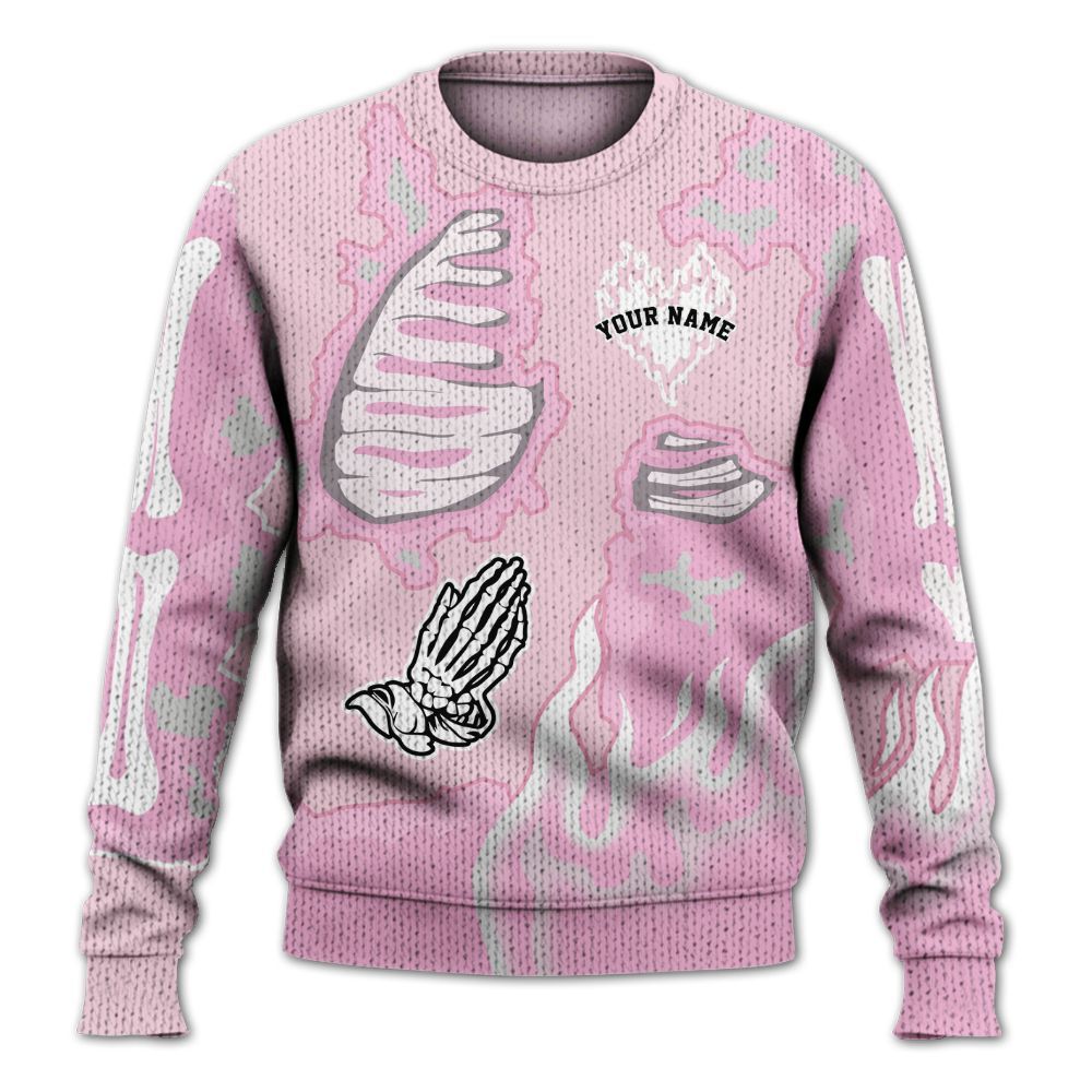 Knitted Sweater To Match Orchid 4s - Dislike Us Graphic Burning Custom Name