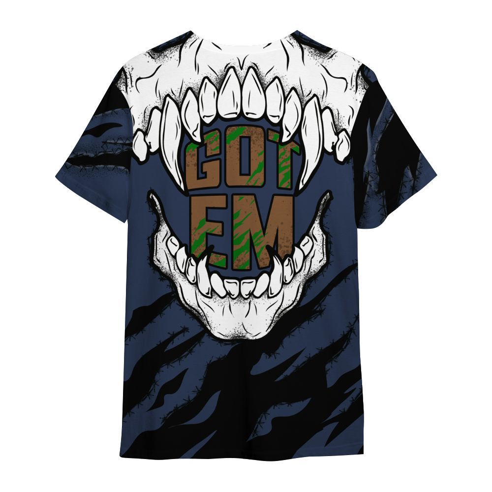 Shirt To Match Midnight Navy 13s - GOT 'EM Skeleton Scratch All Over Print