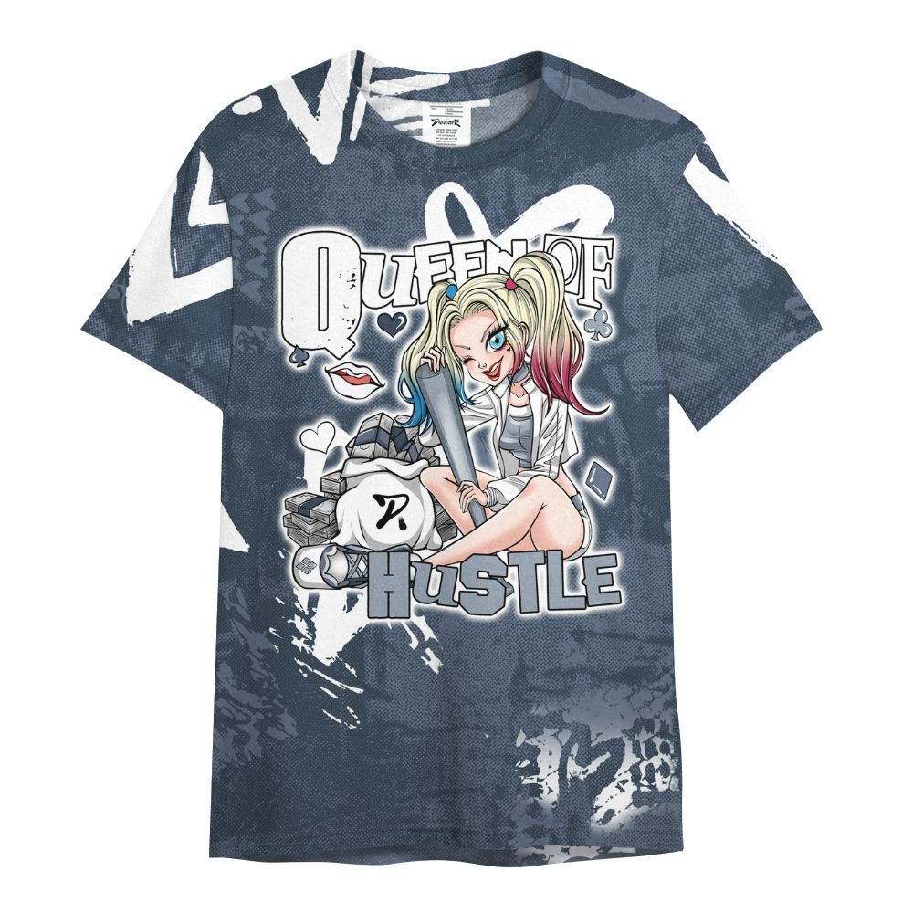 Shirt To Match Low Diffused Blue 11s - Hustles Quiinn Heart Grunge All Over Print