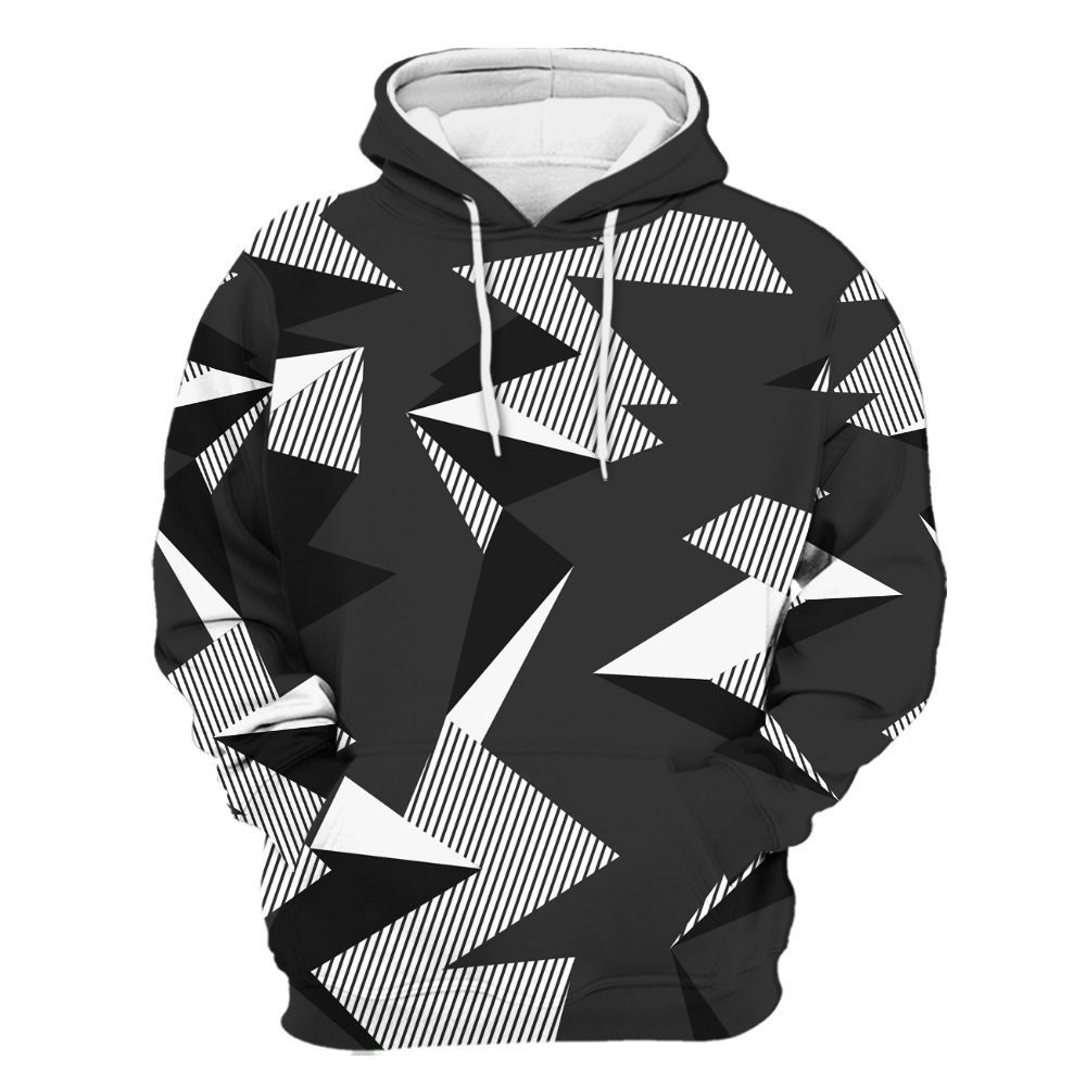 Hoodie To Match White Thunder 4s - Geometric Camouflage Pattern All Over Print