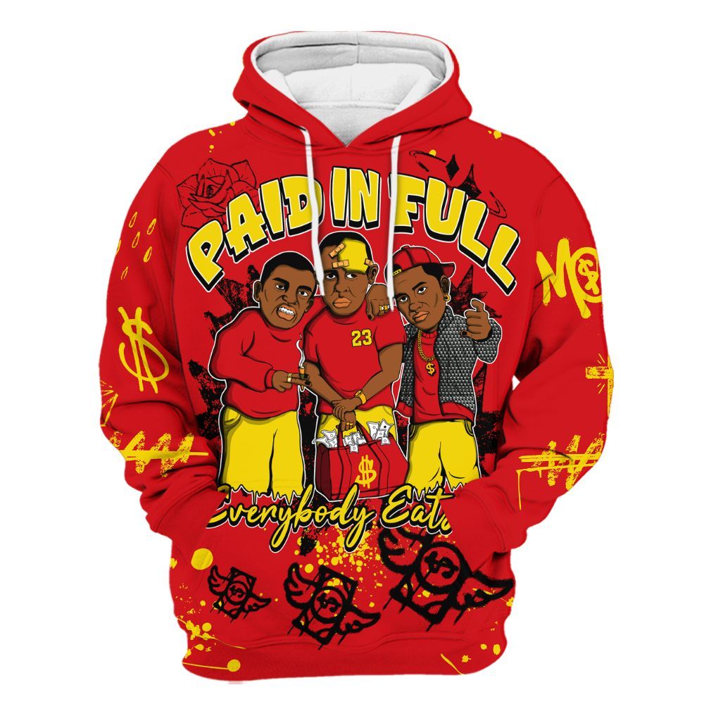 Hoodie To Match Ferrari 14s - Paid In Full Crayon All Over Print