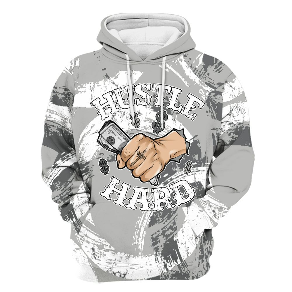 Hoodie To Match Paris Cement Grey 4s - Hustles Hard! Splash All Over Print