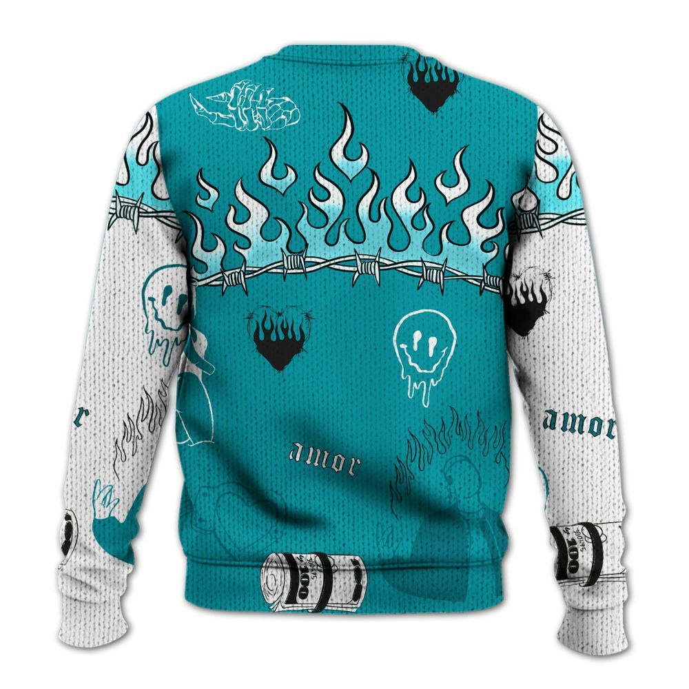 Knitted Sweater To Match Air Griffey Max Aquamarine 1s - Snake Trust No One