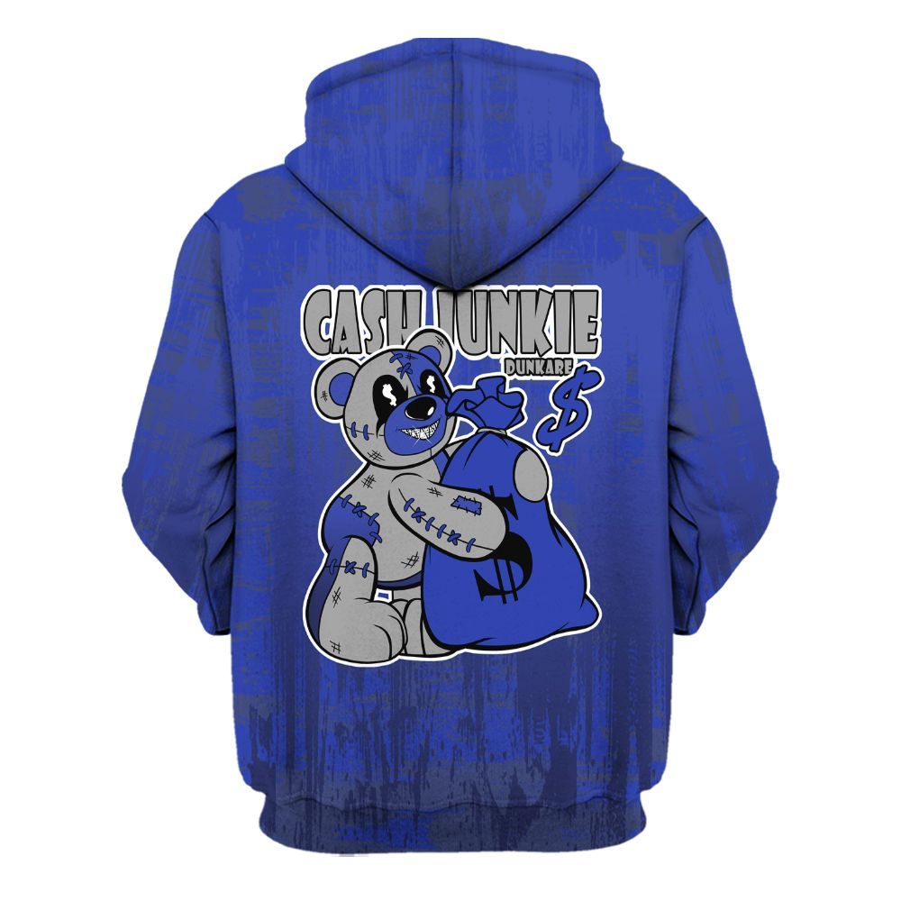 Hoodie To Match Air Max Plus Black Racer Blue - Cashs Junkie Bear Glitch Art All Over Print