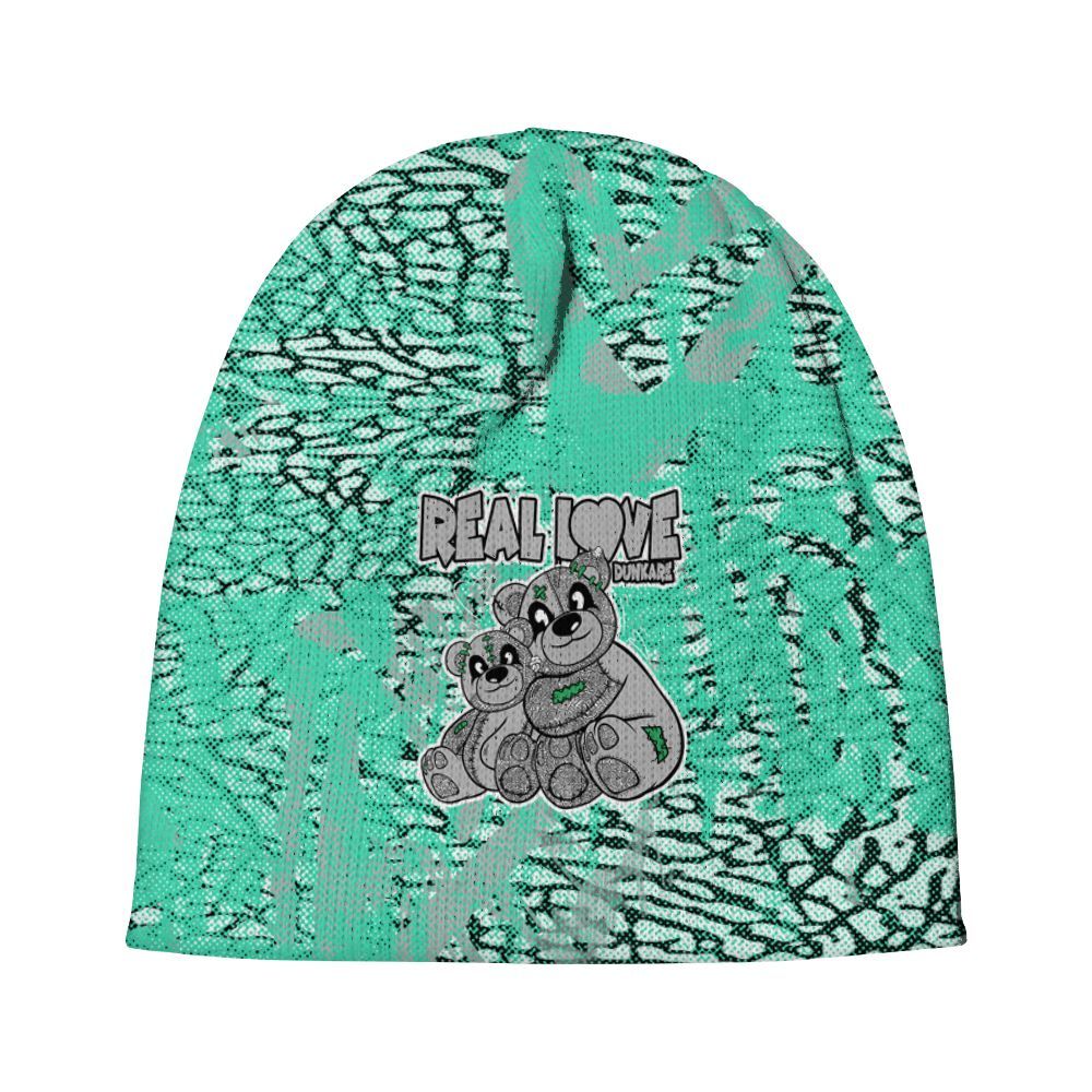 Beanie Hat To Match Black Green Glow 3s - Sincere Fondness Bear Graphic