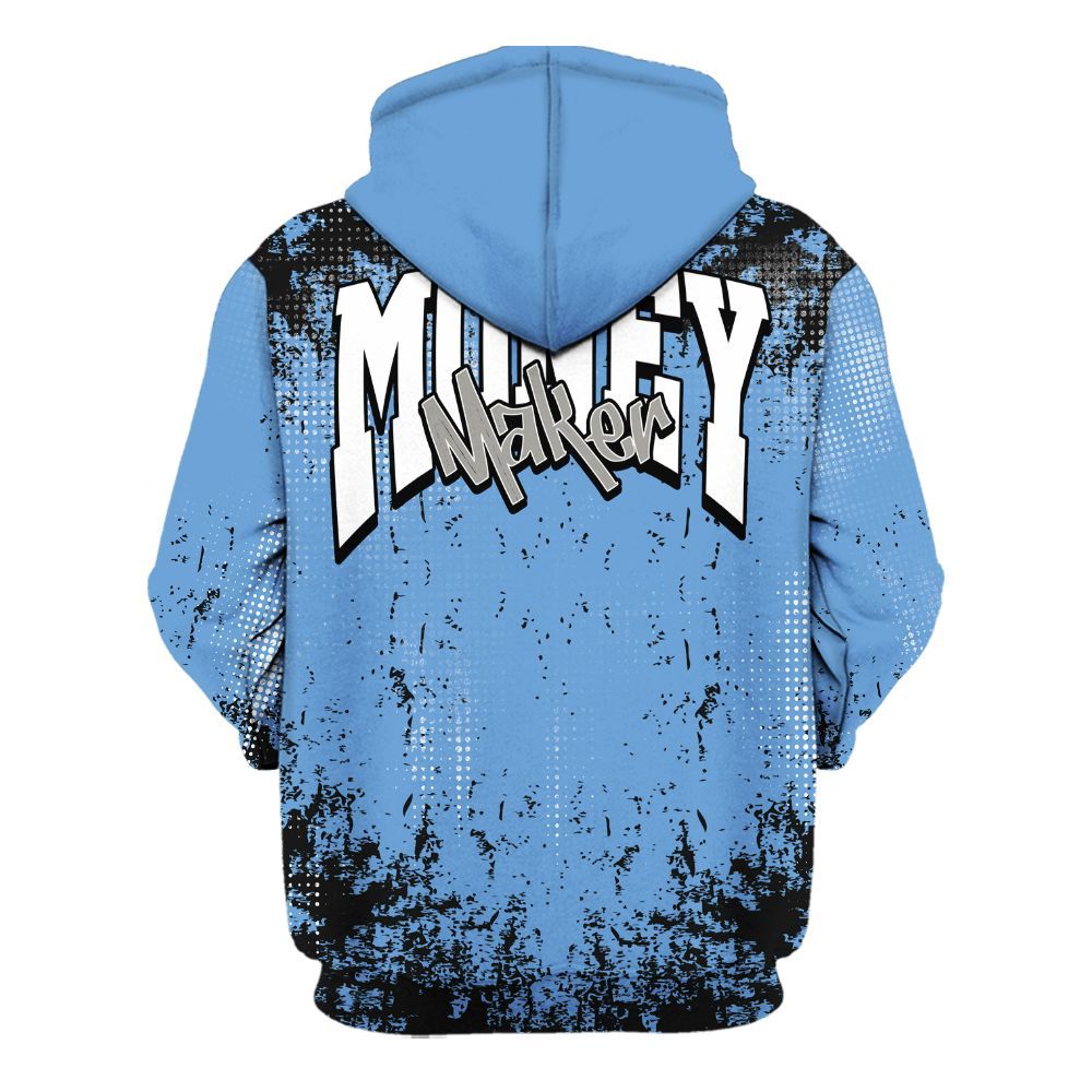 Hoodie To Match Black University Blue 5s - Move In Silence Money Street Retro All Over Print