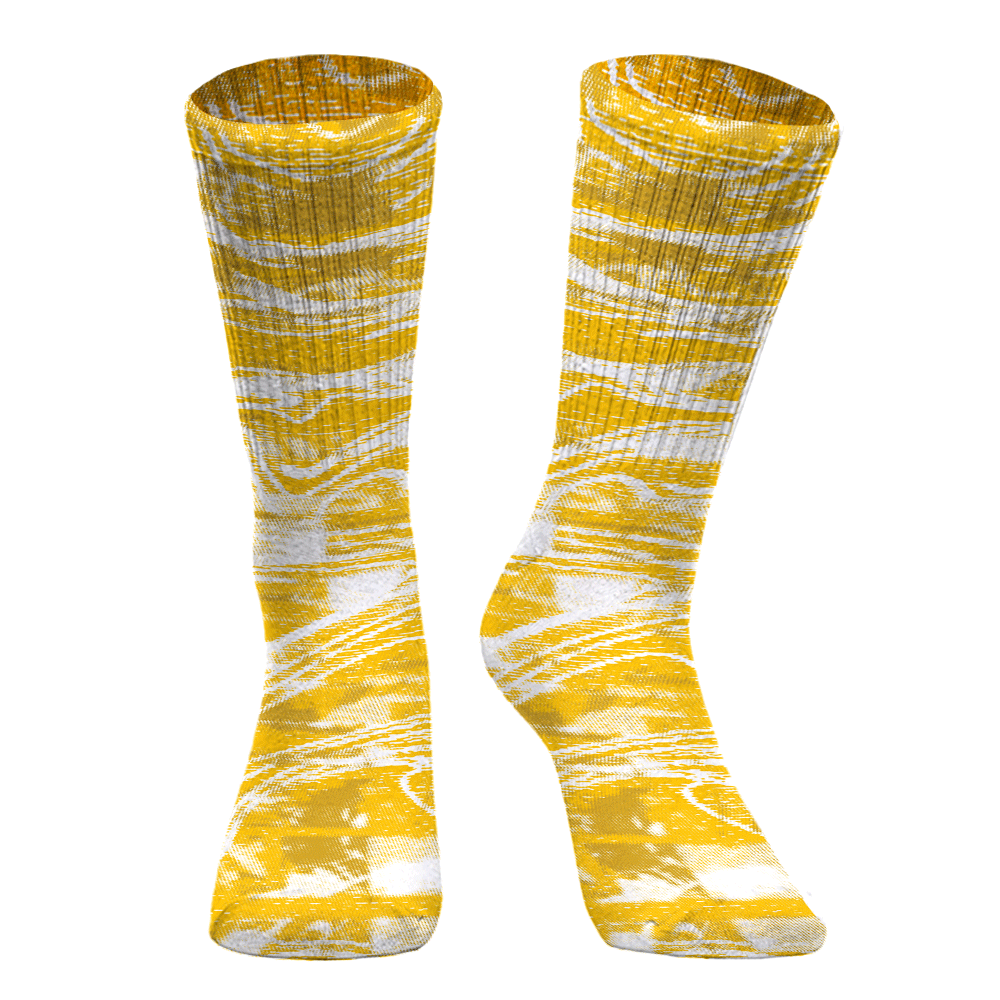 Sock To Match Vivid Sulfur 4s - Blurry Abstract Graphic Unisex
